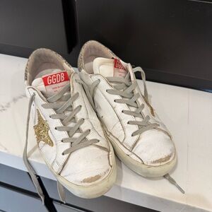Women’s Golden Goose gold glitter cheetah size 36.